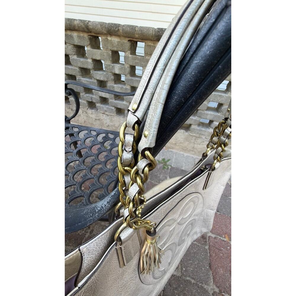 Coach Audrey Metallic Leather Tote Bag - Picture 4 of 9